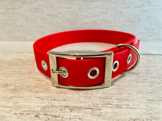 Red Biothane Waterproof Dog Collar