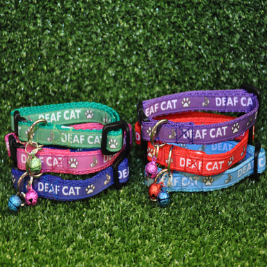 Deaf Cat Ribbon Kitten/Cat Collar - Custom Dog Collars
