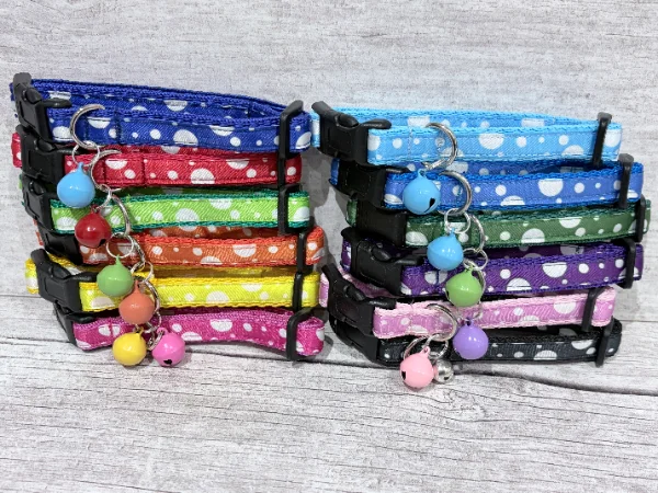 Spots & Dots Cat Collar - Handmade in the UK