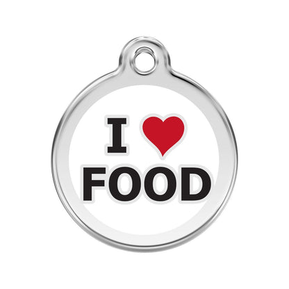 Red Dingo Enamel I Love Food Tag