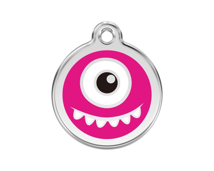Personalised Red Dingo Monster Enamel Tag - View 3 | Dottie's Pet Boutique