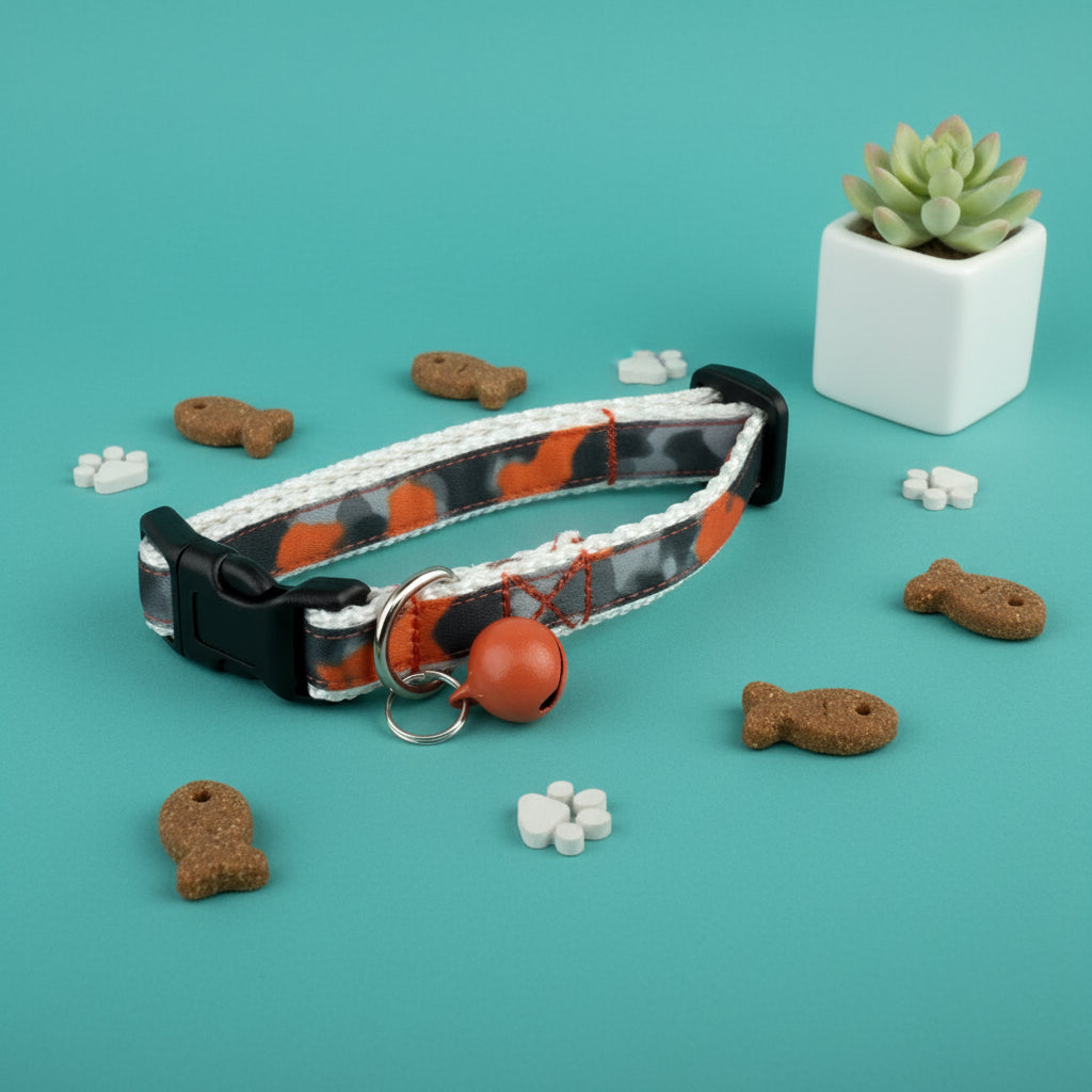 Camo Cat Collar with Bell