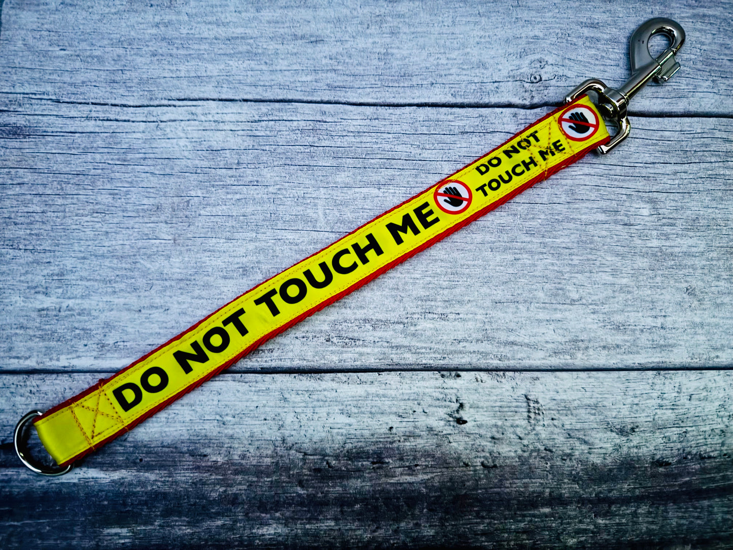 Do Not Touch Me Alert Short Extension Dog Lead - Handmade in the UK | Dottie's Pet Boutique