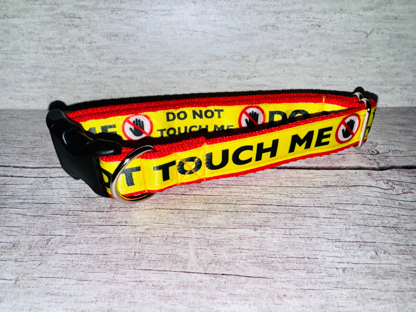 Do Not Touch Me - Alert Dog Collar - Handmade in the UK | Dottie's Pet Boutique