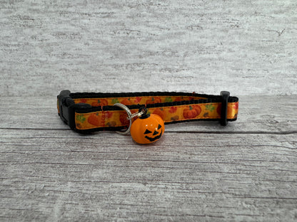 Autumn Pumpkin Acorn Leaf Cat Collar - View 2 | Dottie's Pet Boutique
