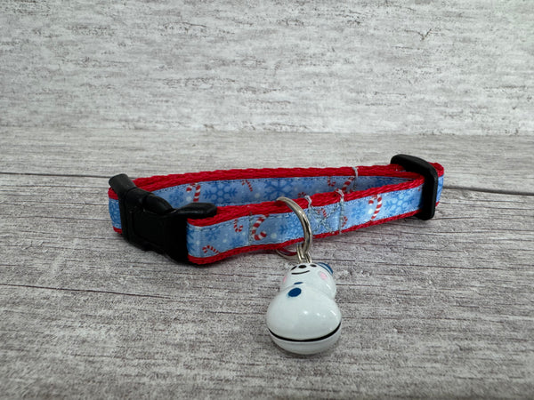Candy Cane & Snowflakes Christmas Kitten/Cat Collar