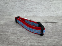 Candy Cane & Snowflakes Christmas Kitten/Cat Collar