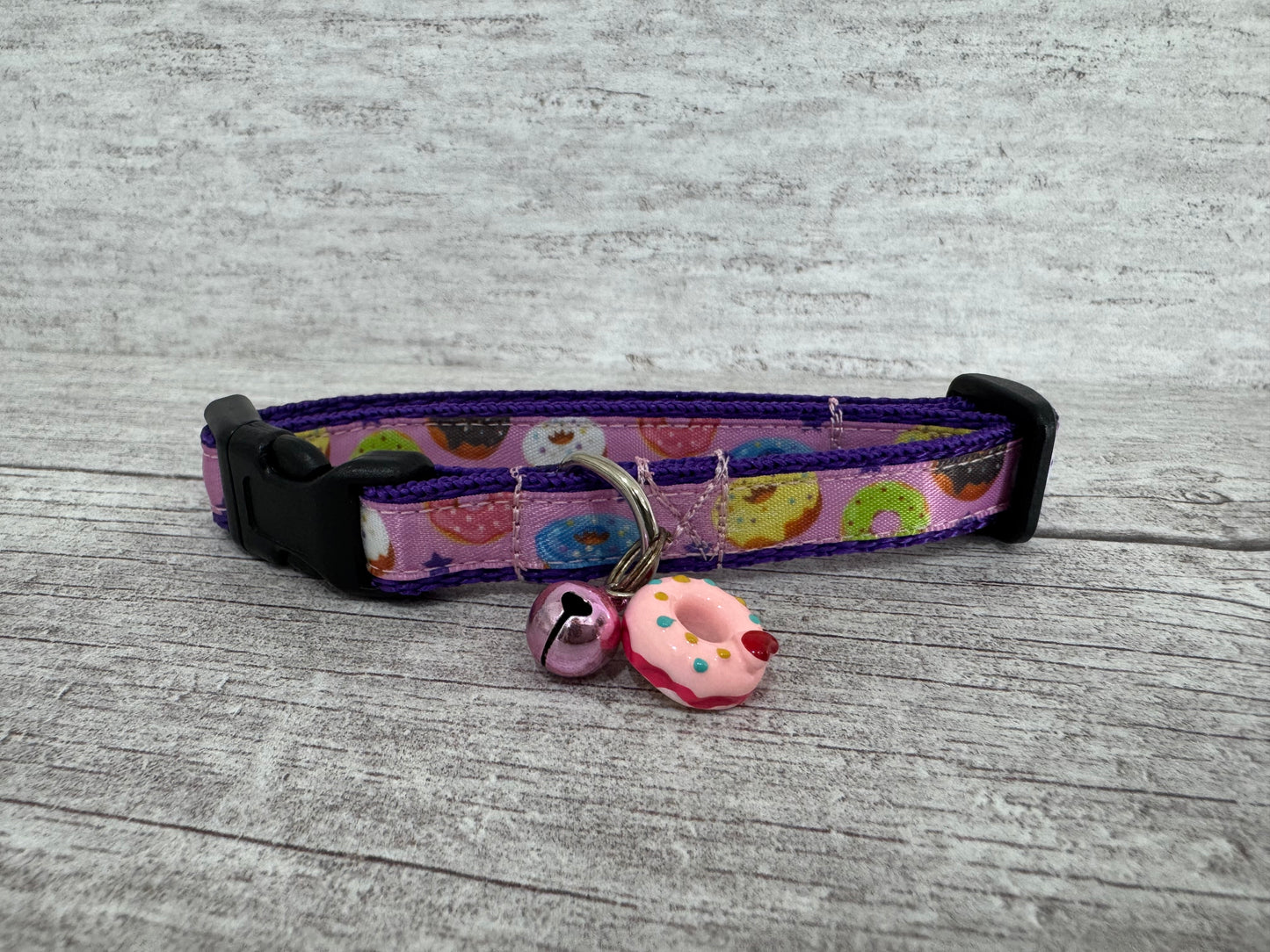 Multi Donuts Doughnuts Sweet Cake Cat Collar - Handmade in the UK | Dottie's Pet Boutique