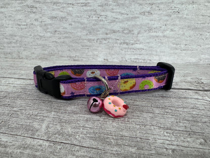 Multi Donuts Doughnuts Sweet Cake Cat Collar - Handmade in the UK | Dottie's Pet Boutique