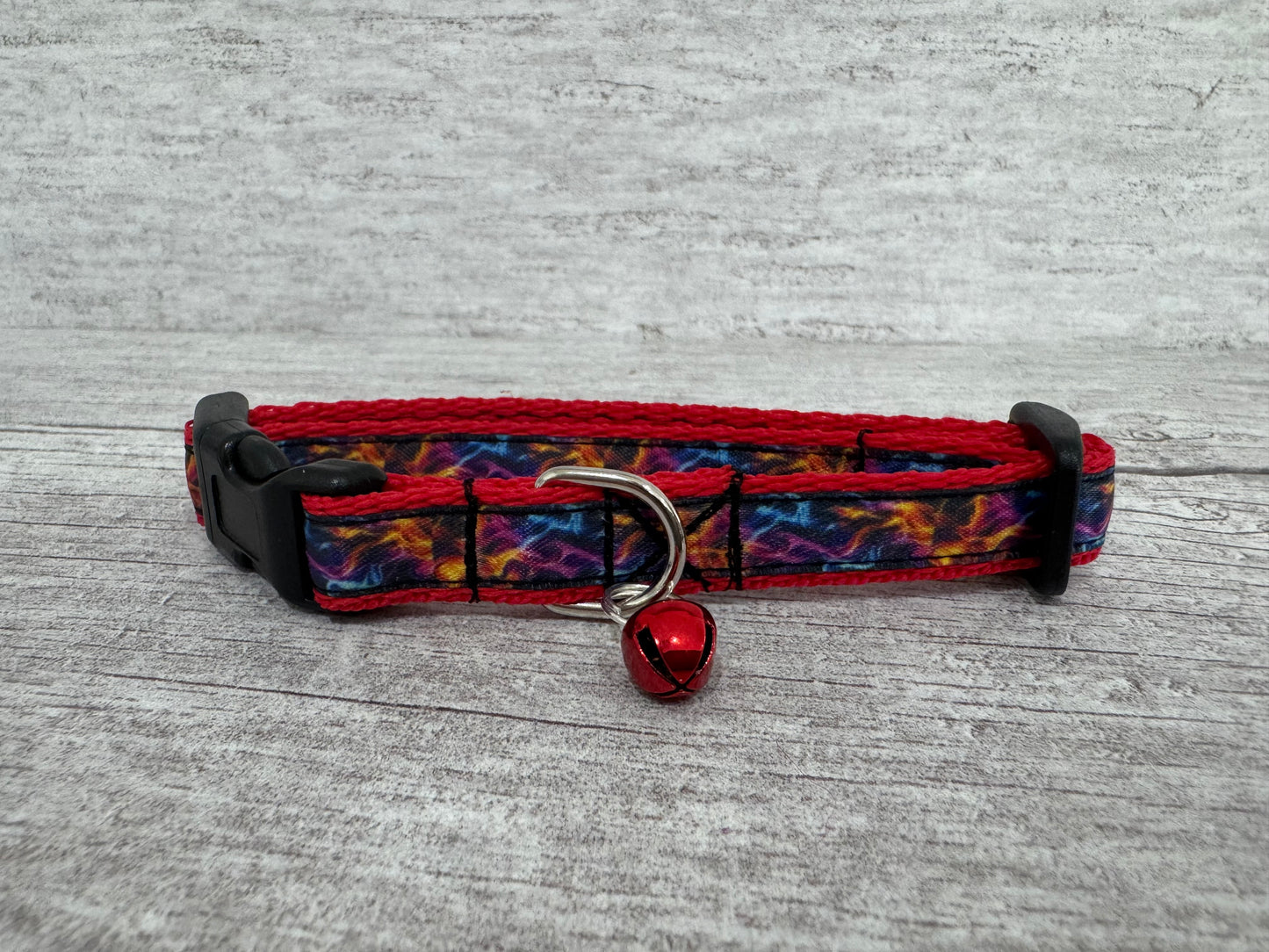 Fire Flame Cute Cat Collar - Handmade in the UK | Dottie's Pet Boutique