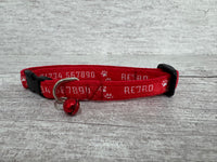 Personalised Custom Name Retro Font Print Ribbon Puppy/Small Dog Collar
