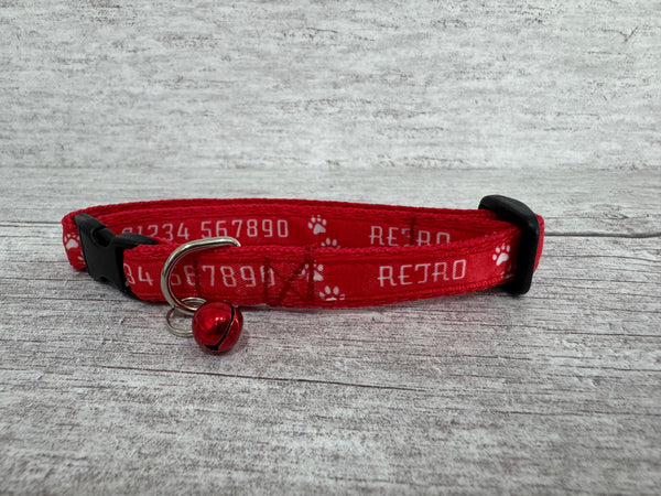 Personalised Custom Name Retro Font Print Ribbon Puppy/Small Dog Collar