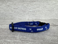Personalised Custom Name Retro Bubble Print Ribbon Puppy/Small Dog Collar