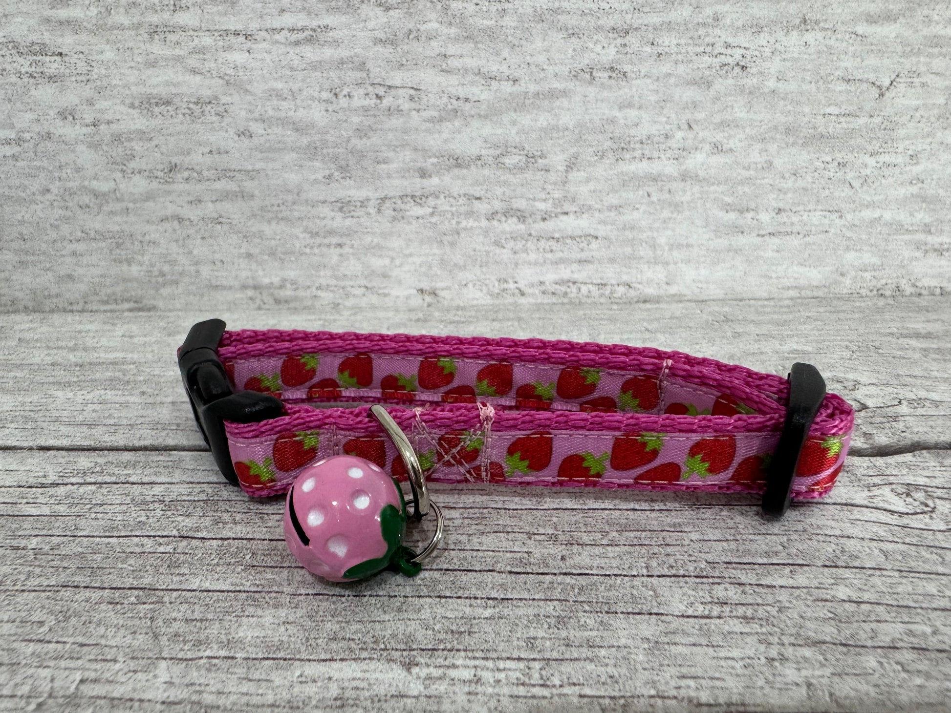 Multi Strawberry Puppy/Small Dog Collar - View 4 | Dottie's Pet Boutique