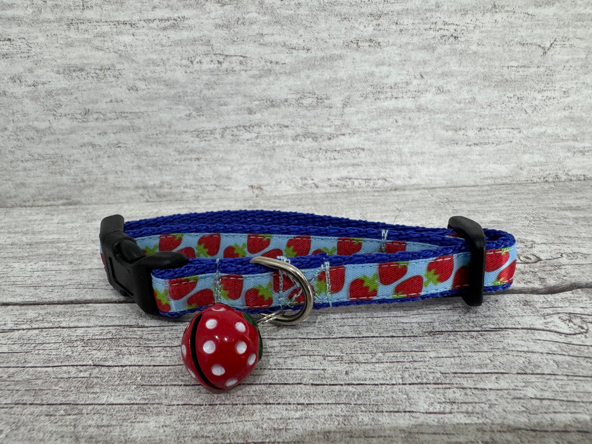 Multi Strawberry Puppy/Small Dog Collar - View 6 | Dottie's Pet Boutique