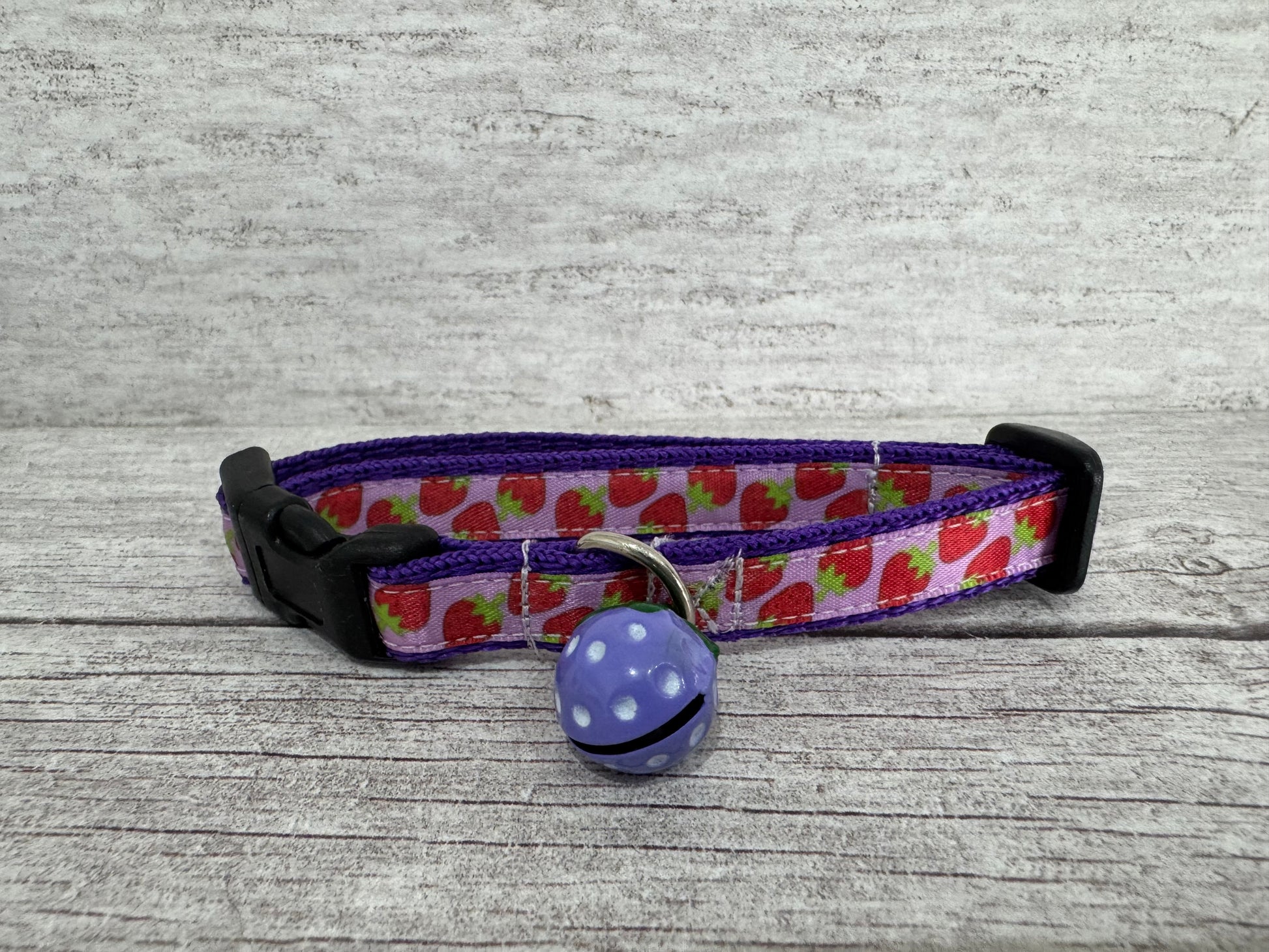 Multi Strawberries Ribbon Cat Collar - View 4 | Dottie's Pet Boutique