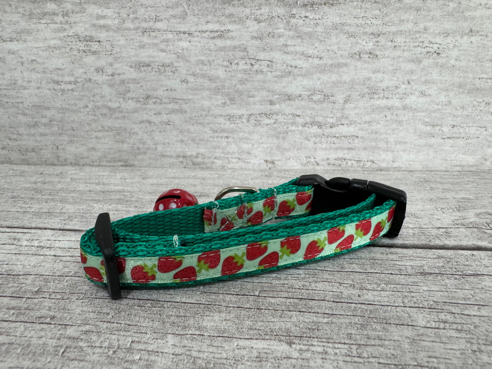 Multi Strawberry Puppy/Small Dog Collar - View 3 | Dottie's Pet Boutique
