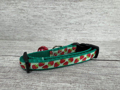 Multi Strawberry Puppy/Small Dog Collar - View 3 | Dottie's Pet Boutique