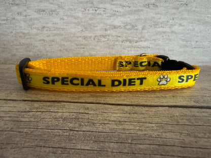 Special Diet - Do Not Feed Ribbon Medical Alert Cat Collar