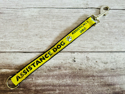Assistance Dog Alert Short Extension Dog Lead - Handmade in the UK | Dottie's Pet Boutique
