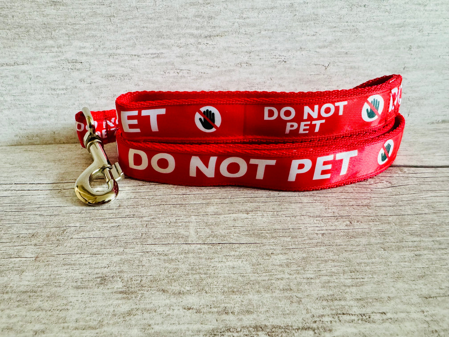 Do Not Pet with Stop Hand Alert Dog Lead - View 9 | Dottie's Pet Boutique