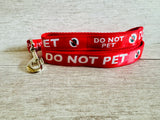 Do Not Pet with stop hand Dog Ribbon Lead/Leash