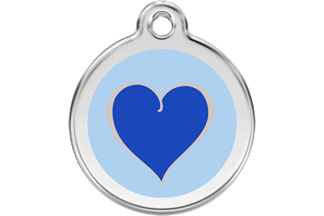 Red Dingo Enamel Tag Heart Dark Blue - Custom Dog Collars