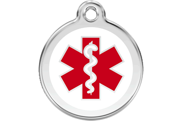 Red Dingo Enamel Tag Medical White