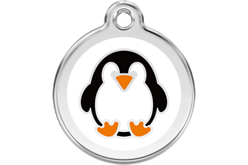 Red Dingo Enamel Tag Penguin White