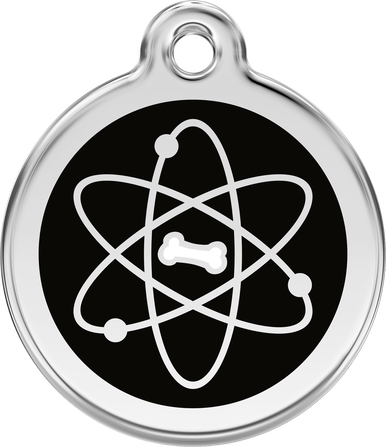 Red Dingo Enamel Tag Atom Black - Custom Dog Collars
