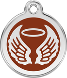 Red Dingo Enamel Tag Angel Wings **Choice of Colours** - Custom Dog Collars
