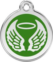 Red Dingo Enamel Tag Angel Wings **Choice of Colours** - Custom Dog Collars