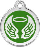 Red Dingo Enamel Tag Angel Wings **Choice of Colours** - Custom Dog Collars