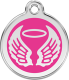 Red Dingo Enamel Tag Angel Wings **Choice of Colours** - Custom Dog Collars