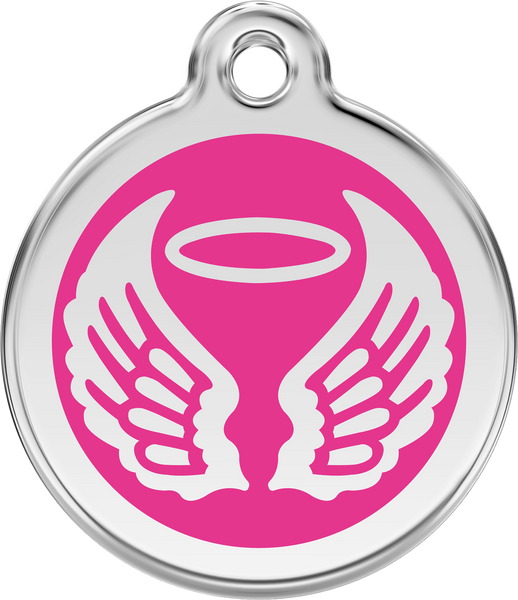 Red Dingo Enamel Tag Angel Wings **Choice of Colours** - Custom Dog Collars