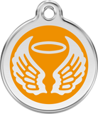 Red Dingo Enamel Tag Angel Wings **Choice of Colours** - Custom Dog Collars