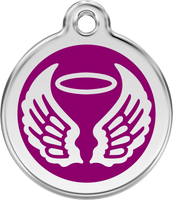 Red Dingo Enamel Tag Angel Wings **Choice of Colours** - Custom Dog Collars