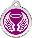 Red Dingo Enamel Tag Angel Wings **Choice of Colours** - Custom Dog Collars