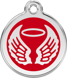 Red Dingo Enamel Tag Angel Wings **Choice of Colours** - Custom Dog Collars