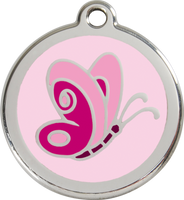 Red Dingo Enamel Tag Butterfly - Custom Dog Collars