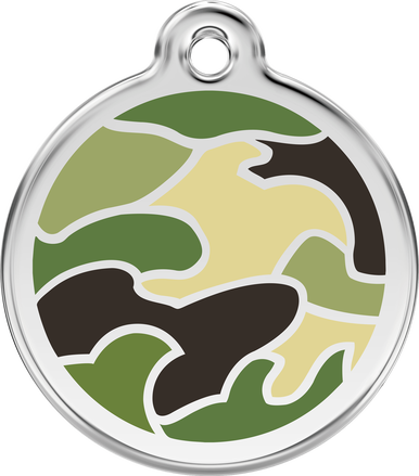 Red Dingo Enamel Tag Camouflage Green - Custom Dog Collars