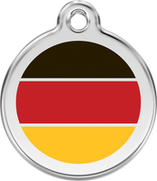 Red Dingo Enamel Tag German Flag Red - Custom Dog Collars