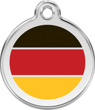 Red Dingo Enamel Tag German Flag Red - Custom Dog Collars