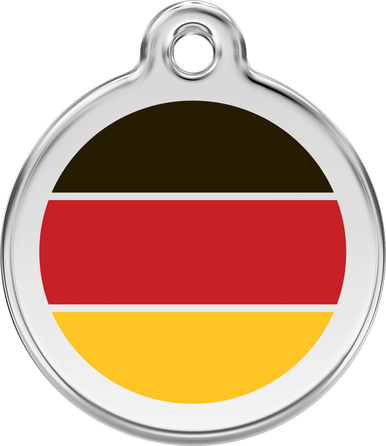 Red Dingo Enamel Tag German Flag Red - Custom Dog Collars