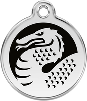 Red Dingo Enamel Tag Dragon Black - Custom Dog Collars