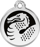 Red Dingo Enamel Tag Dragon Black - Custom Dog Collars