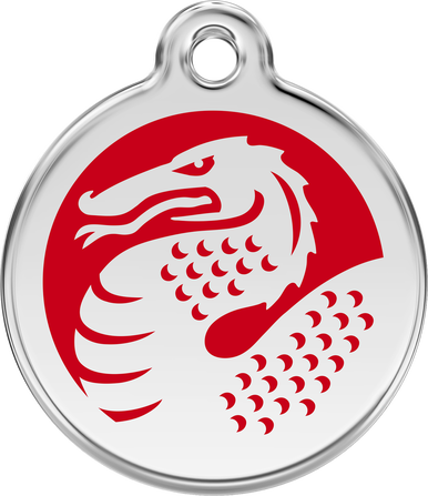 Red Dingo Enamel Tag Dragon Red - Custom Dog Collars