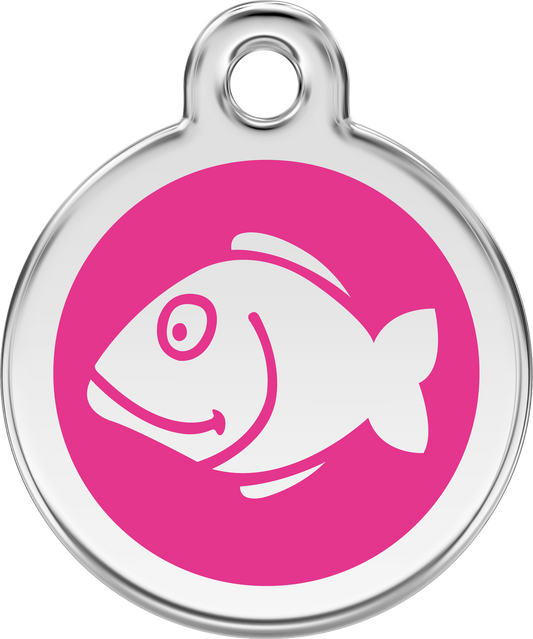 Red Dingo Enamel Tag Fish **Choice of Colours** - Custom Dog Collars