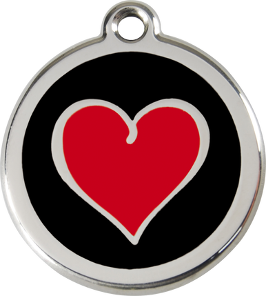 Red Dingo Enamel Tag Heart 2 **Choice of Colours** - Custom Dog Collars