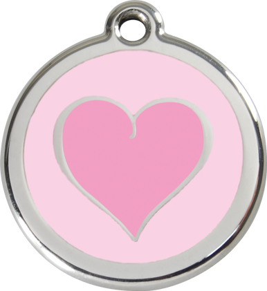 Red Dingo Enamel Tag Heart 2 **Choice of Colours** - Custom Dog Collars
